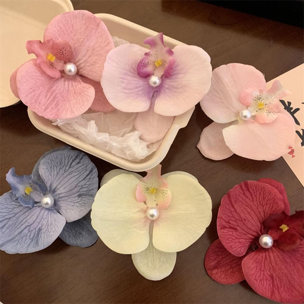 Orchid Phalaenopsis - Phalaenopsis Perlen-Haarspange Orchideen-Schmetterling-Haarklammer Haaraccessoires Haarstyling-Werkzeuge Schleifenblumen-Haarspangen