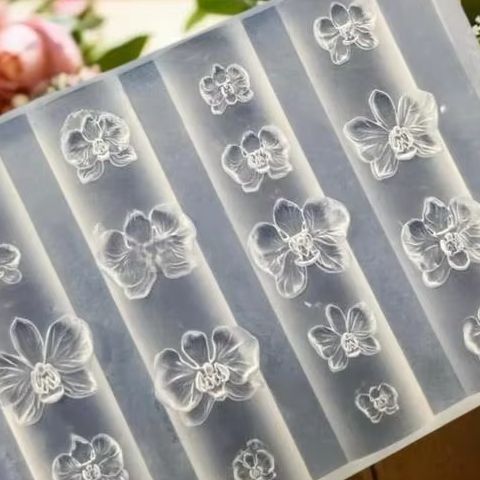 Orchid Phalaenopsis - 3D Silikon-Nagelmodell Phalaenopsis-Blumendesign Süße Schmetterlingsorchidee DIY