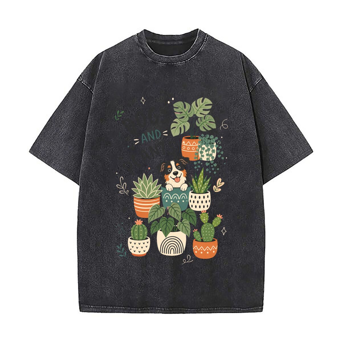 Plant Parental - Lustige, pflanzenliebende Hundebesitzer-Kunst: Washed Distressed Loose
