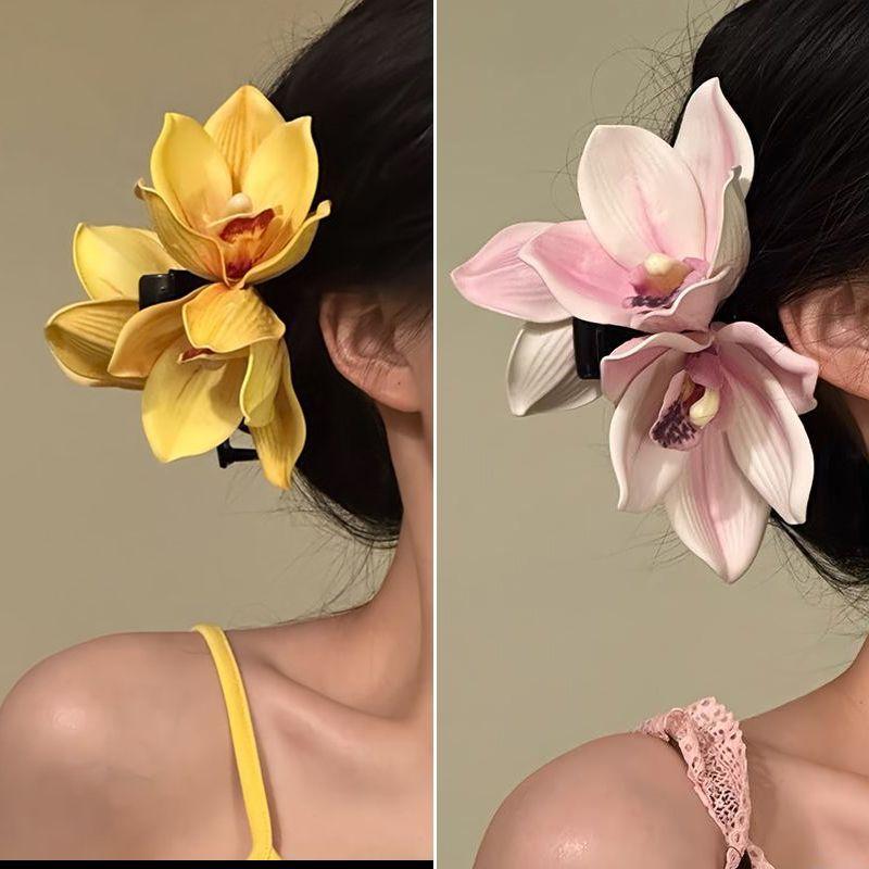 Orchid Phalaenopsis - Große Orchideen-Blumen-Haarklammer für Damen, Hochzeits-Haarspange, Modische